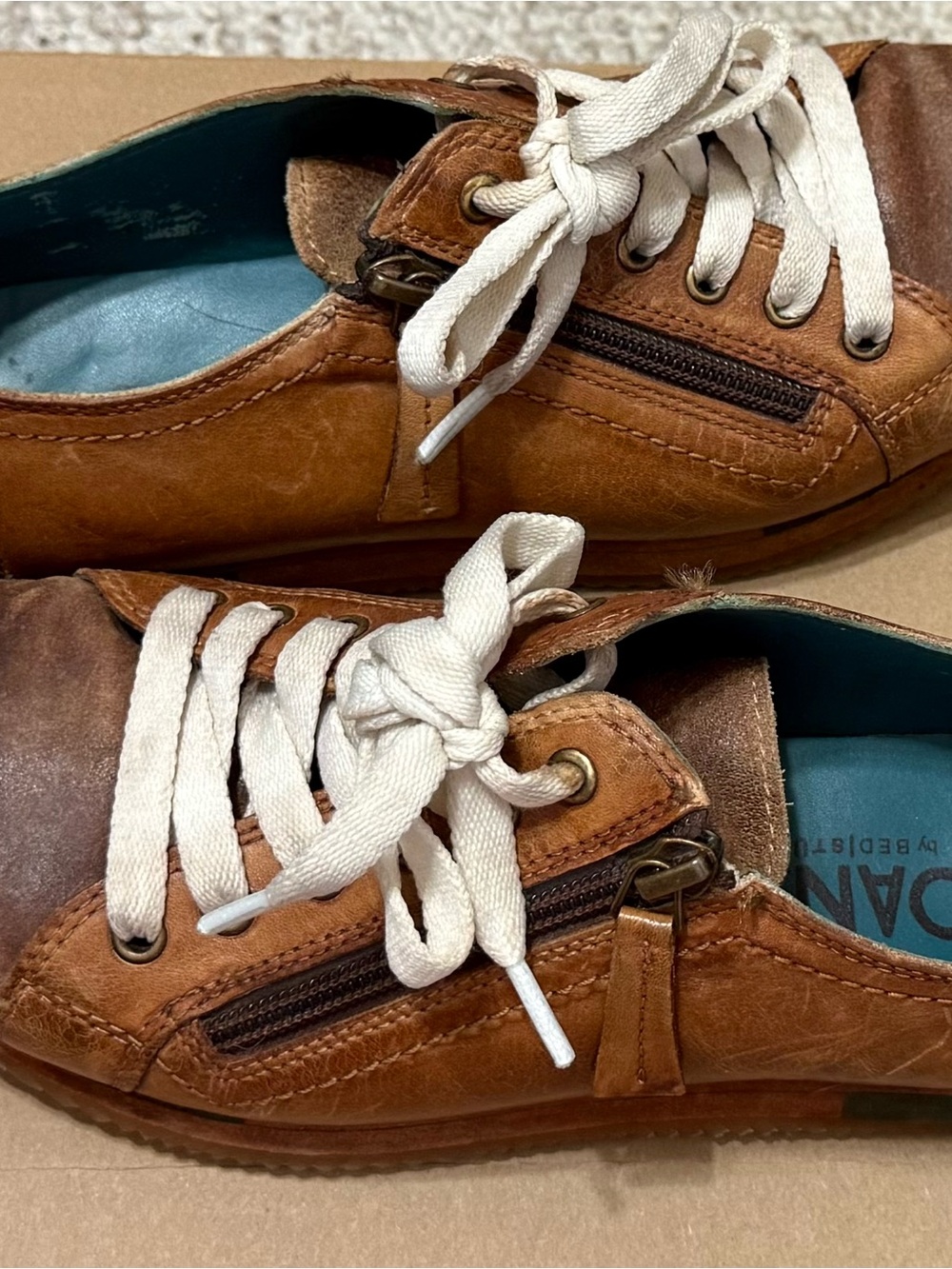 Bed Stu Roan Brown Leather Casual Sneakers - Brown. Fits like 7 SO CUTE! - Picture 2 of 4
